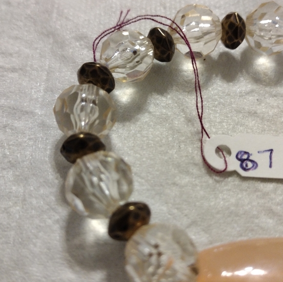 Artemis's Gems custom-made beaded bracelet with metal beads and large gold gem - Picture 5 of 5